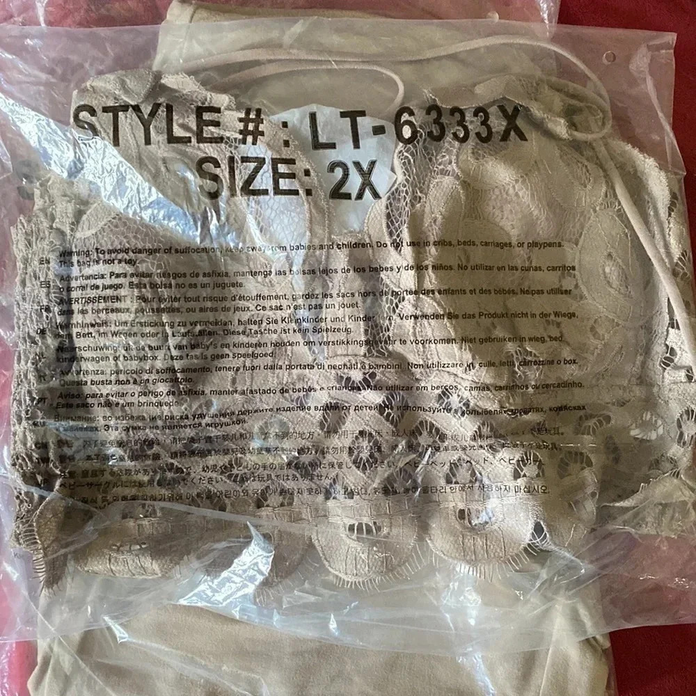 NWT 2 Piece Leggings Full Length/Scalloped Lace Bralette Set Plus Size - Picture 9 of 11